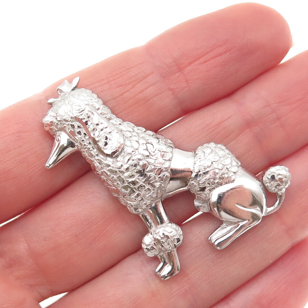 RICHLINE 925 Sterling Silver Vintage Poodle Dog Pin Brooch